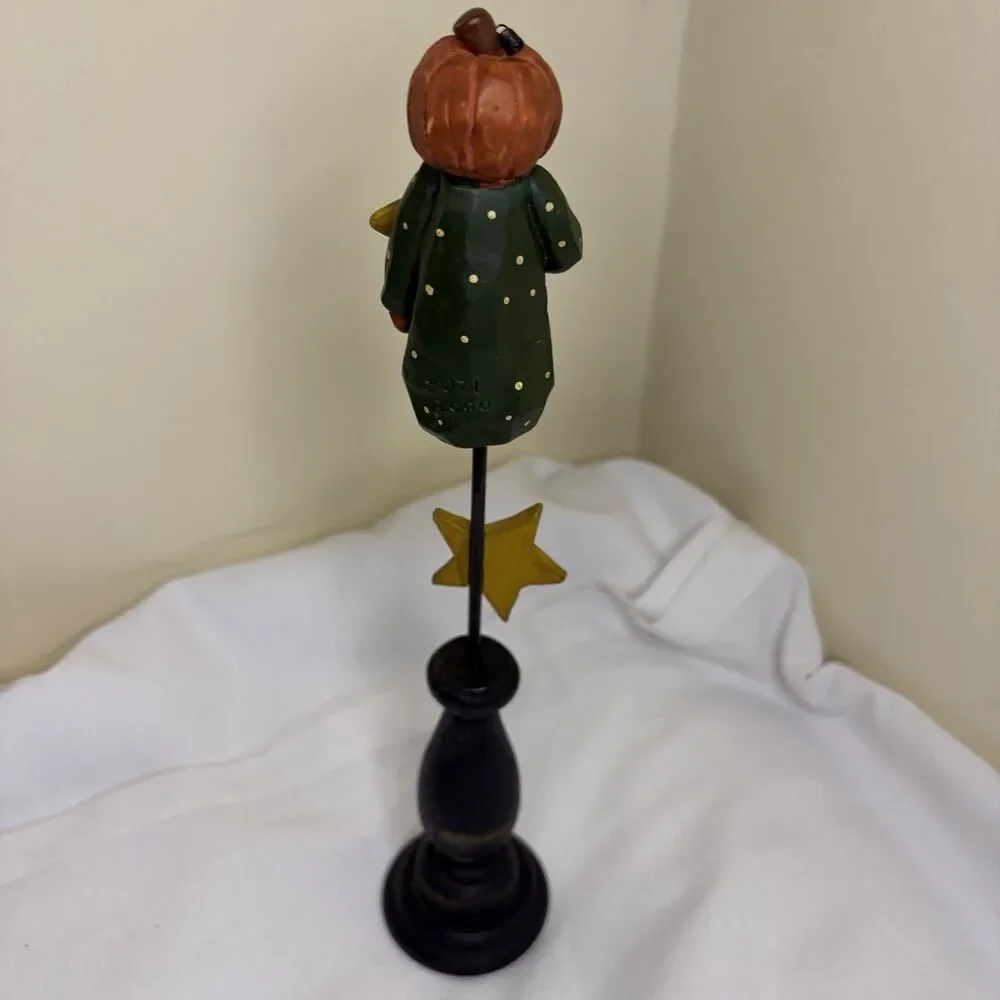 Blossom Bucket Halloween Pumpkin Man Moon Pedestal By Suzy Skoglund 13